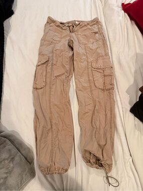 Garage womens Cargo Pants in Tan - Drawstring Utility Style